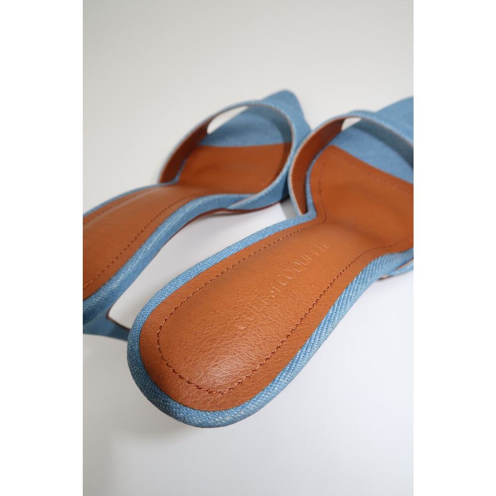 Cult of Coquette 120 Heeled Pointy Mules Blue Gia Denim Vegan Women's Size 7 - Picture 5 of 7